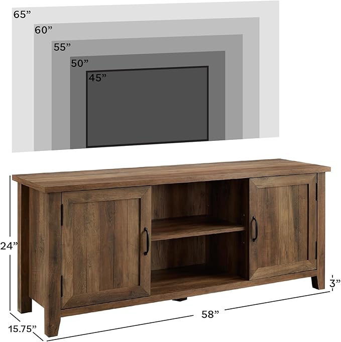 Walker Edison Buren Classic Grooved Door TV Stand - Image 3