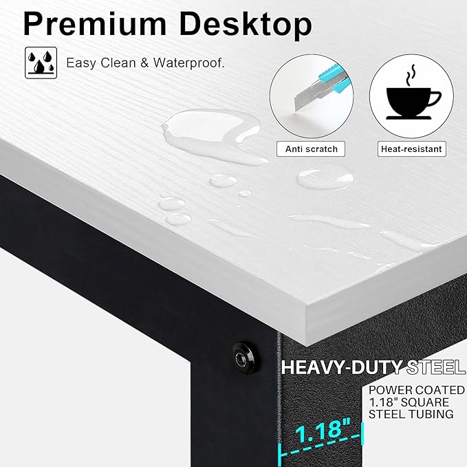 Aquzee Computer Desk with Shelves, Home Office Desk - Image 6