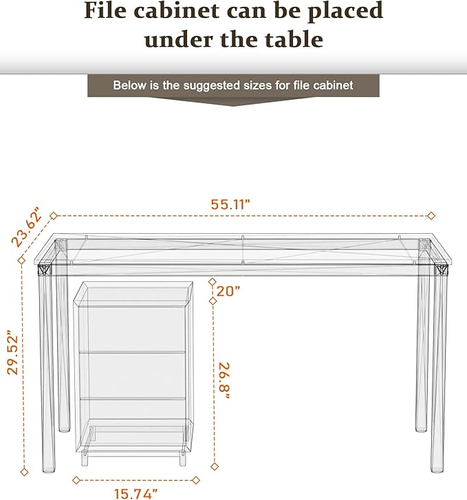 Teraves Computer Desk/Dining Table Office Desk Sturdy Writing Workstation - Image 3