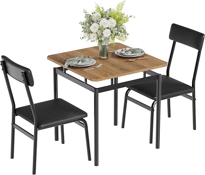 IDEALHOUSE 3 Piece Dining Room Table Set, Kitchen Table Set by IDEALHOUSE
