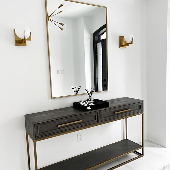 27x40 Inch Orange Gold Bathroom Mirror - Image 6