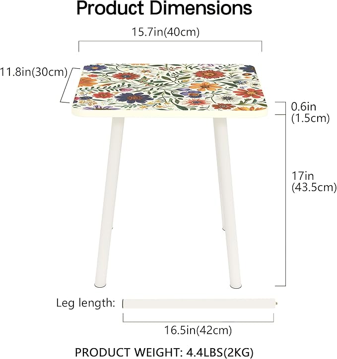 Mandala Small Rectangle End Table, Side Table - Image 3