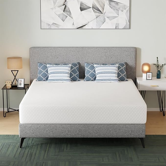FDW | 12 Inch King Mattress | Medium Firm | Gel Memory Foam Mattress | White | by FDW