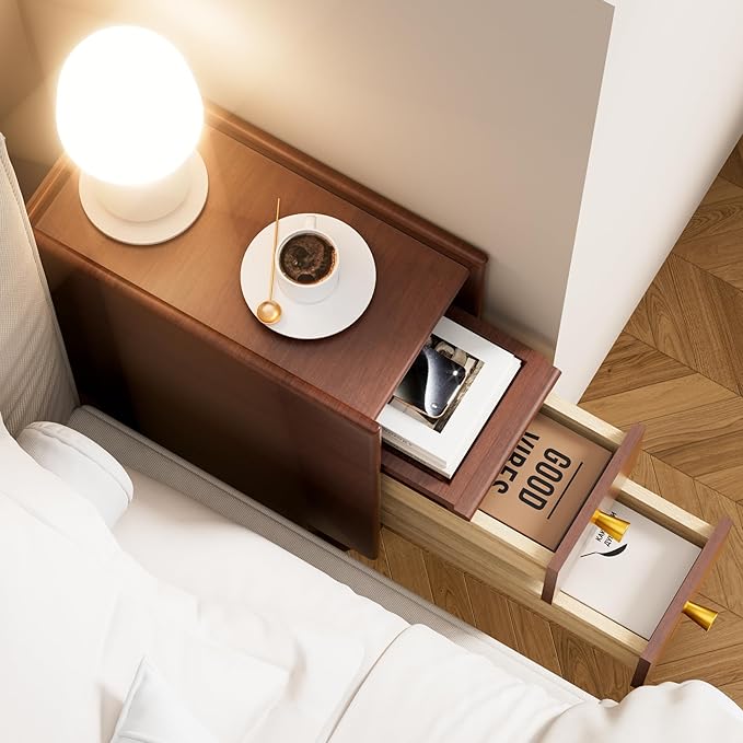 Huolewa Narrow Nightstand with 2 Drawers - Image 2