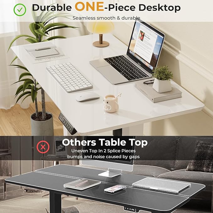 JOY worker Small Glass Standing Desk, Mobile White Sit to Stand Workstation - Image 6