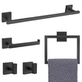 YACVCL Black Towel Bar Set 5-Piece Bathroom Hardware Accessories Set, SUS304 by YACVCL