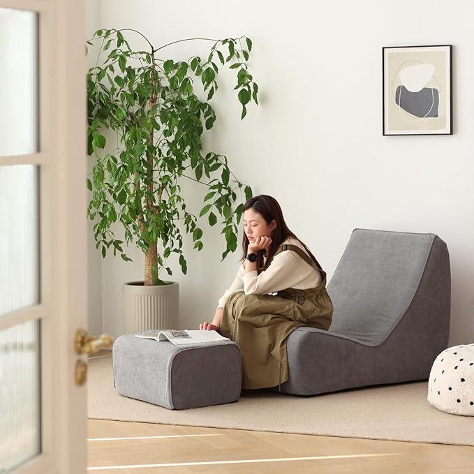 N&V Bean Bag Chair Single Seated Foam Sofa Armless Floor Sofa - Image 3