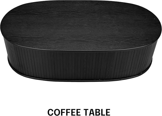 NTC Stream Coffee Table, Modern Oval Wooden Center Table - Image 6