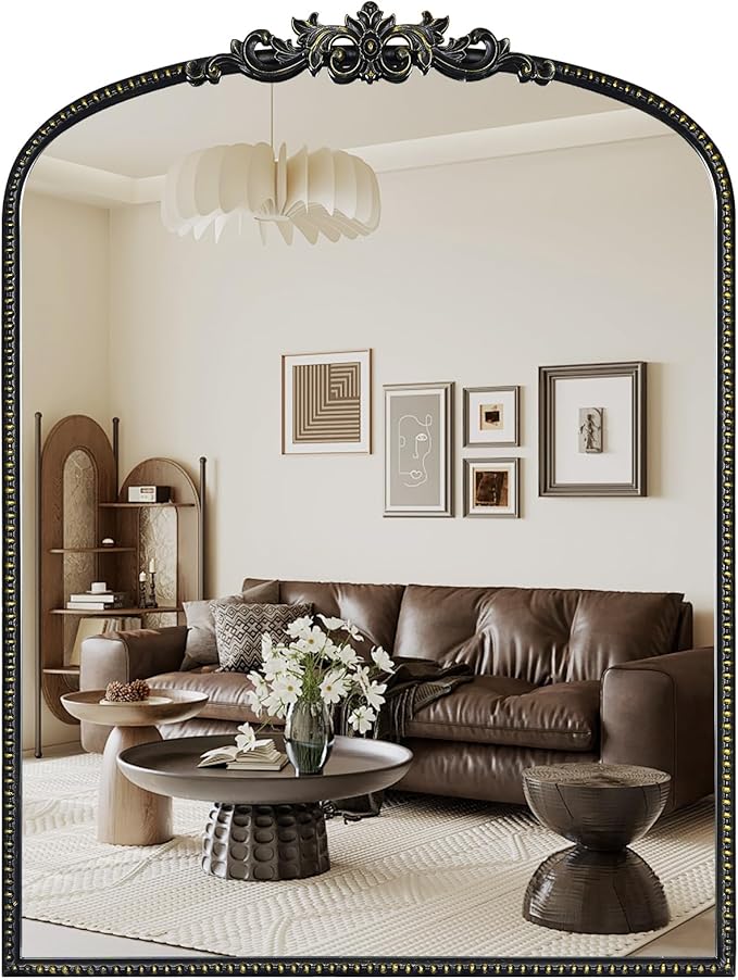 WallBeyond Gold Vintage Arched Wall Mirror, 24x32 Inch, Living Room by WallBeyond