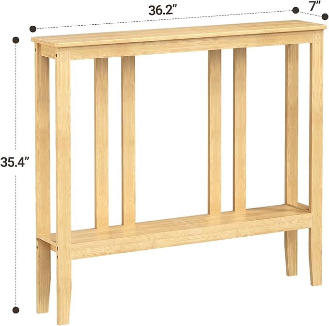 ELYKEN Console Tables for Entryway, 36.2" Long 2 Tier Hallway Table Behind Couch - Image 3