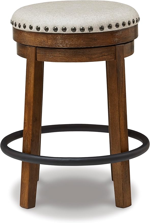 Signature Design by Ashley Valebeck 24" Counter Height Upholstered Swivel Stool - Image 4
