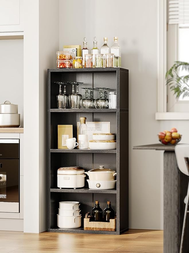 Casaottima 4-Tier Open Bookshelf and Bookcase, Floor Standing Display Storage - Image 8