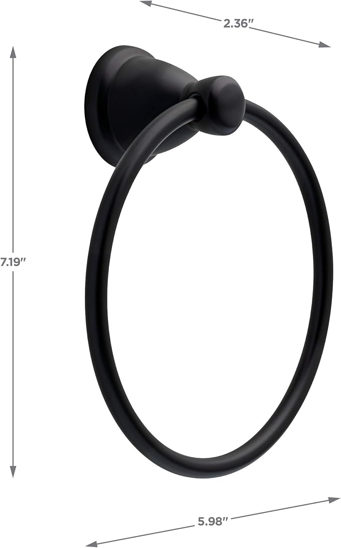 Franklin Brass Kinla 3-Piece Bathroom Set Matte Black 24" Towel Bar Rack - Image 15