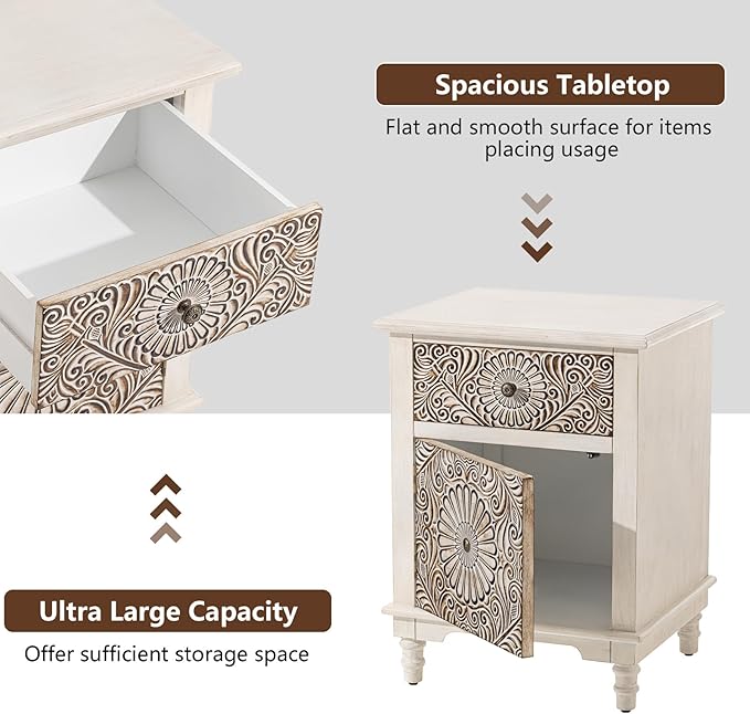 COSIEST 2 Drawers Accent Dresser, Vintage Small Accent Chest - Image 5