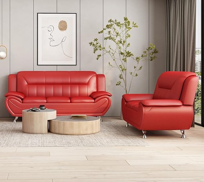 Container Furniture Direct Michael Modern Faux Leather Upholstered Stainless by ContainerDirect
