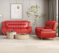 Container Furniture Direct Michael Modern Faux Leather Upholstered Stainless by ContainerDirect