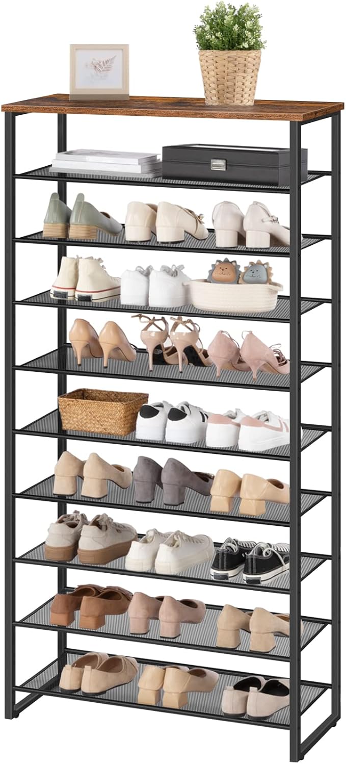 HOOBRO 10-Tier Shoe Rack, 29.5" L Shoe Storage Organizer, Large Capacity Shoe - Image 8