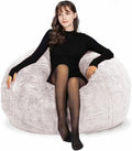 Bean Bag Chair Cover for Adults Kids Comfy Fluffy Oversized Round Beanbag Chair by FunnyFurnitureforYourHous