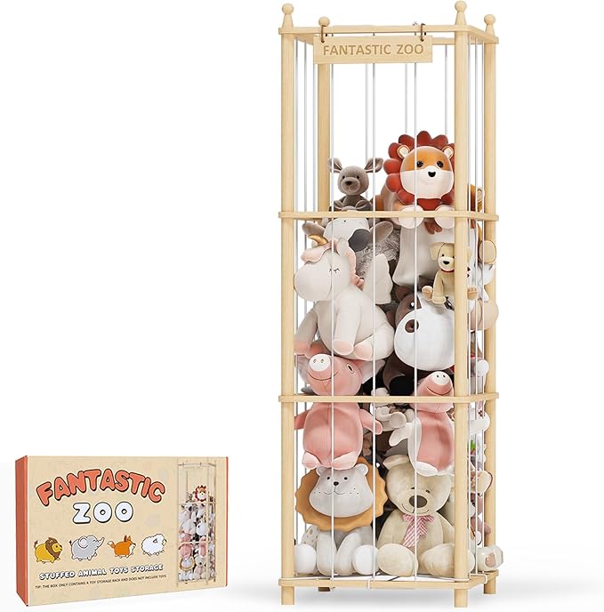 TOPMELON Stuffed Animal Zoo Storage, 16.8″ x 16.8″ x 53.6″ Large Capacity Plush by TOPMELON