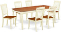 East West Furniture DODA7-BMK-W 7 Piece Dining Table Set Consist of a Rectangle by EastWestFurniture