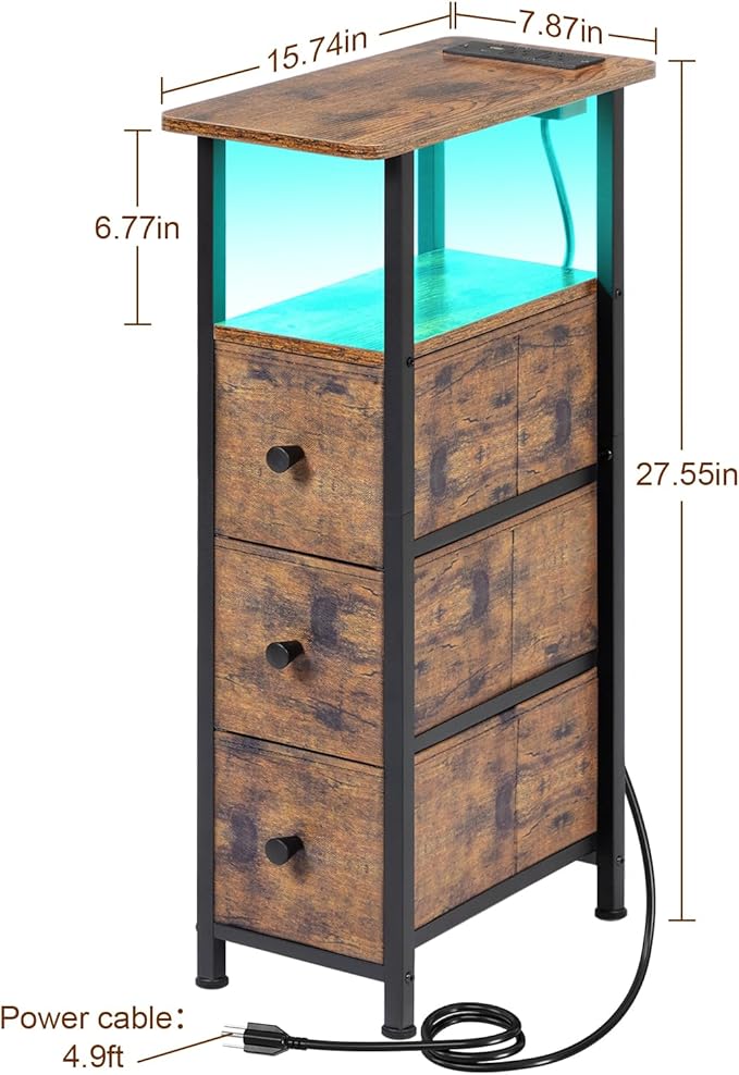 Narrow End Tables Living Room Set of 2 - Image 3