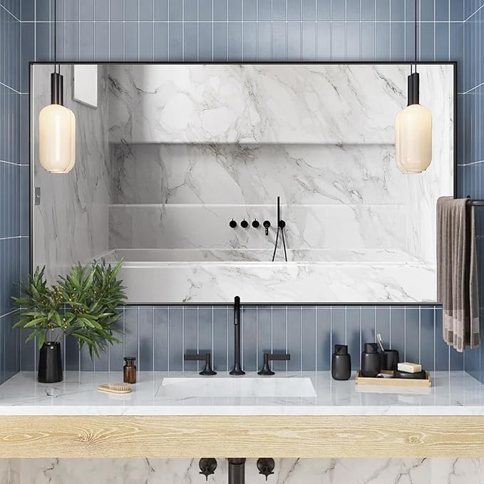 60x36 Inch Black Bathroom Mirror - Image 2