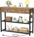 Ecoprsio Entryway Table with Outlets and USB Ports, Console Table with 2 Drawers by Ecoprsio