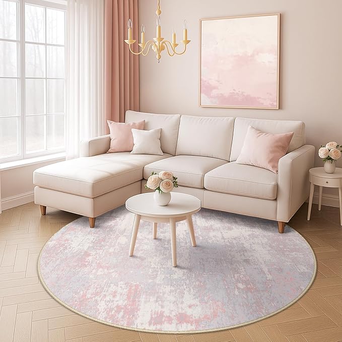Washable Area Rugs 4ft Non-Slip Modern Abstract Soft - Image 2
