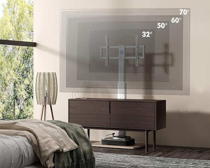 FITUEYES Swivel Floor TV Stand for 32 to 70 Inch TVs Tall Universal TV Stand - Image 3
