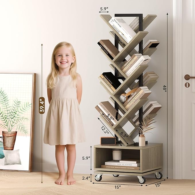 Double Sided Rotating Tree Bookshelf - Image 3