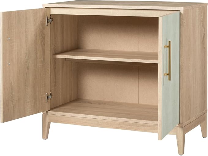 Sango Shagreen 2-Door Cabinet, Natural Finish Storage Cabinet - Image 5