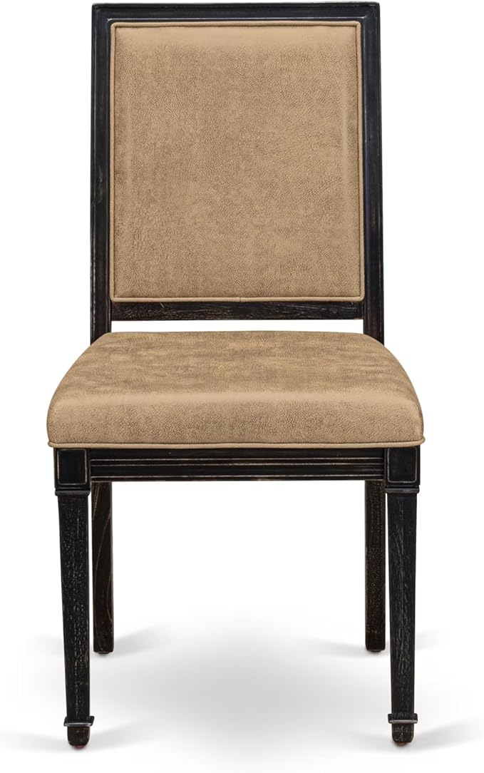 LKAM9-SBB-28 9-Piece Kitchen Table Set Consists of a Dining Table and 8 Beige - Image 9