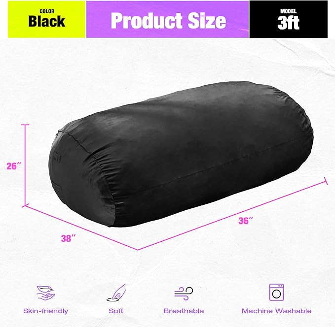 Hobestluk 3FT Bean Bag Chair Large Beanbag - Image 2