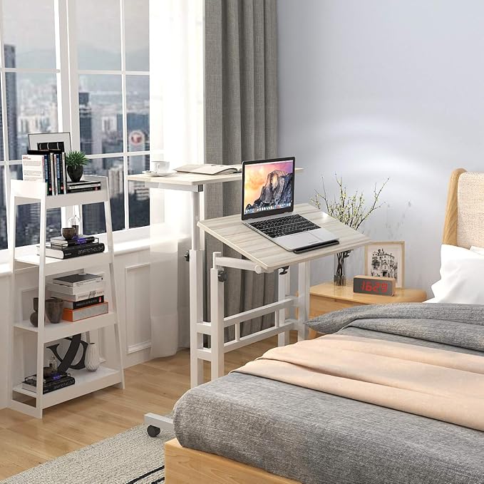soges 23.6inches Height Adjustable Desk Laptop Desk on The Wheels, Rolling - Image 5