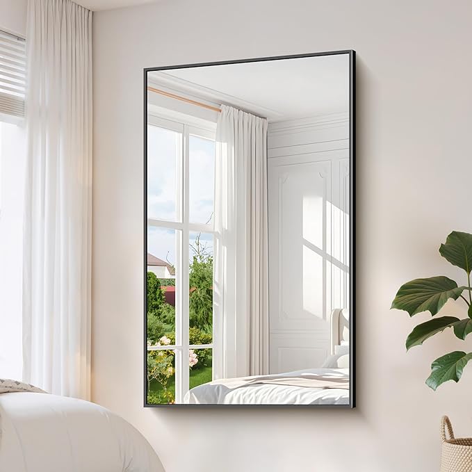 YIROMAN Bathroom Mirror 60"x30", Large Matte Black Bathroom Mirror - Image 4