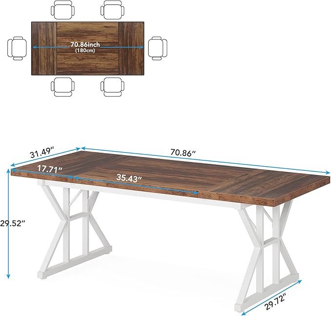 Tribesigns Farmhouse Dining Table - Image 2