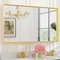 Keonjinn Gold Bathroom Mirror 48 x 30 Inch Gold Trimmed Bathroom Wall Mirror by Keonjinn