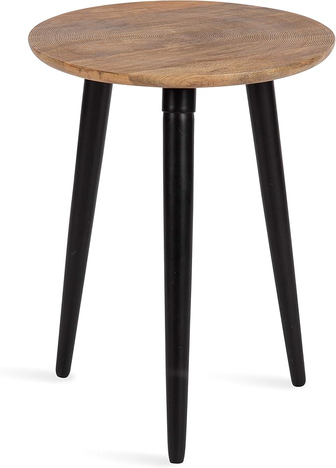 Kate and Laurel Rumsen Farmhouse Side Table, Natural and Black, Sophisticated - Image 6