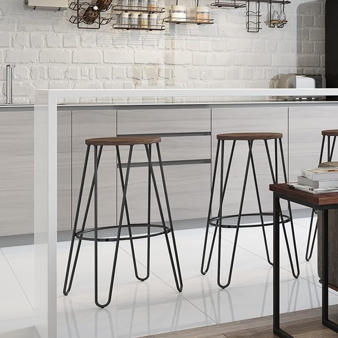 SIMPLIHOME Simeon Industrial Metal 26 inch Metal Counter Height Stool - Image 2