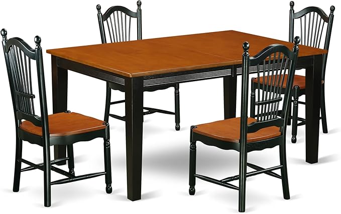 East West Furniture QUDO5-BCH-W 5 Piece Modern Dining Table Set Includes a by EastWestFurniture