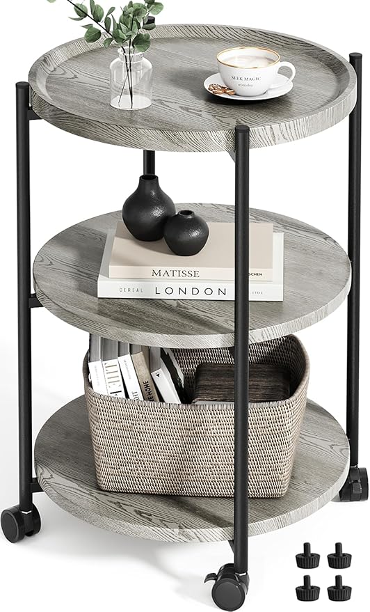End Tables Living Room, 3-Tier Modern End Table by Seeday
