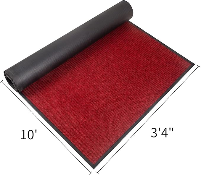 TANYOYO 3' X 10' Commercial Grade Door Floor Mat Brush Step Entrance Mat Vinyl - Image 3
