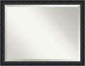 Amanti Art Bathroom Mirror for Over Sink, 35x45 Filigree Gloss Black Rectangle by AmantiArt