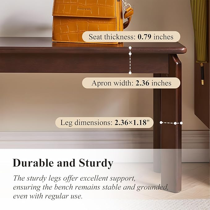 Dining Bench, Solid Wood Bench - Image 5