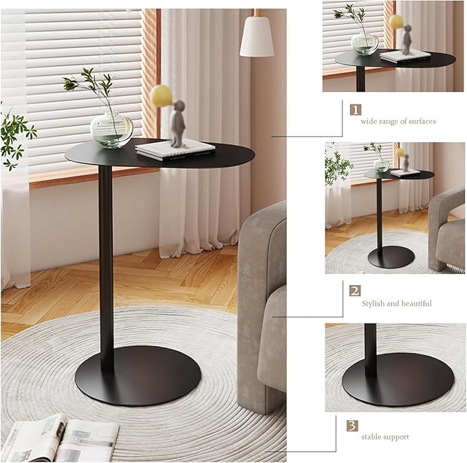 Modern Metal Side Table C Shaped End Table - Image 6