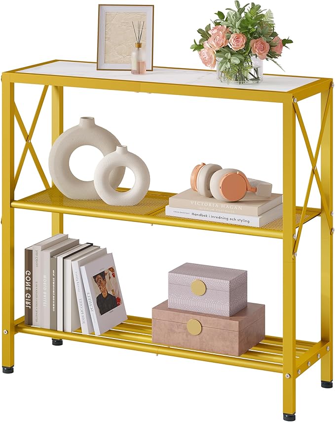Hoctieon Industrial Console Table, 3 Tier Entryway Table, Metal Frame, Sofa by Hoctieon