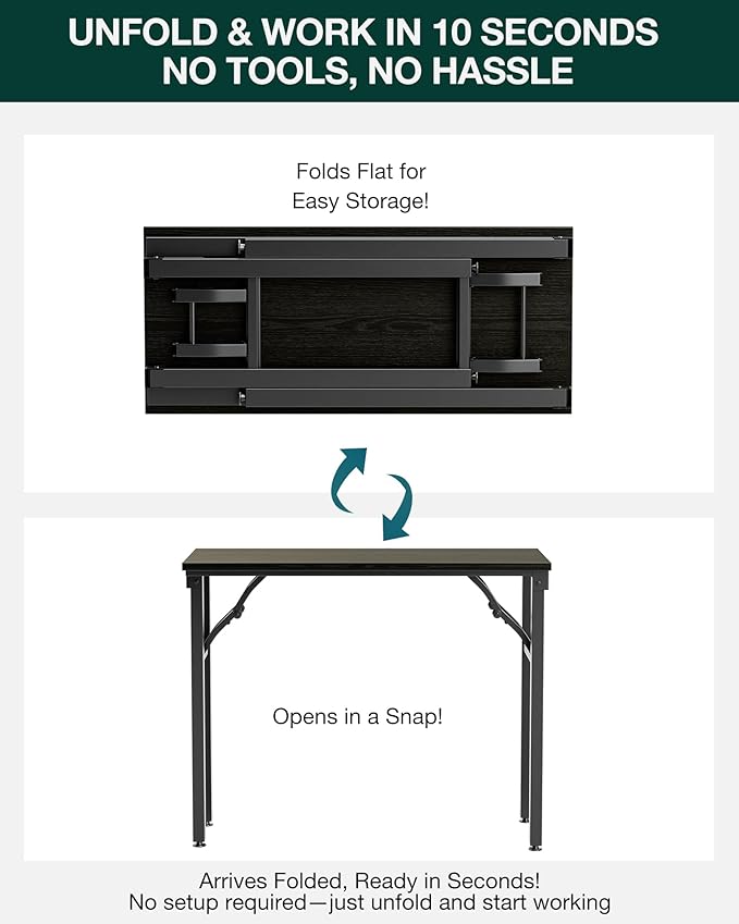 Frylr Small Folding Computer Desk – Portable 35.8 Inch Foldable Laptop Table - Image 3