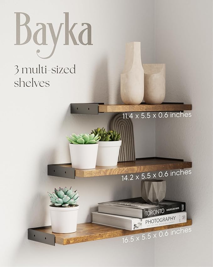 BAYKA Wall Shelves for Bedroom Decor, Floating Wall Shelves for Living Room - Image 4