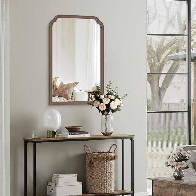 WallBeyond Wooden Framed Wall Mirror, Natural Wood Bathroom Vanity Mirror - Image 3