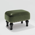 Ottoman Leather Foot Rest with Thicker Foam Padded Seat, Footstool with Wooden by Cmishe